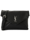 Cassandre Envelope Strap Leather Cross Bag Black - SAINT LAURENT - BALAAN 2