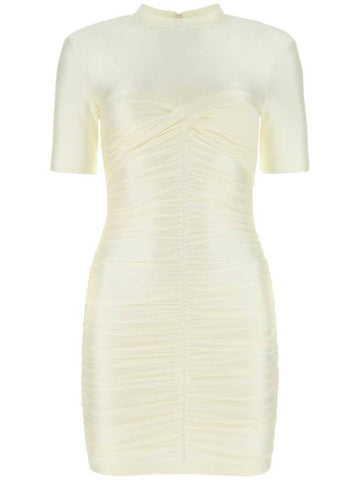 Women's Wrap Short Dress Ivory - ALEXANDER WANG - BALAAN 1