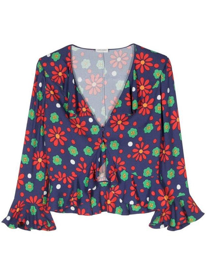 floral ruffle blouse - SAINT LAURENT - BALAAN 2