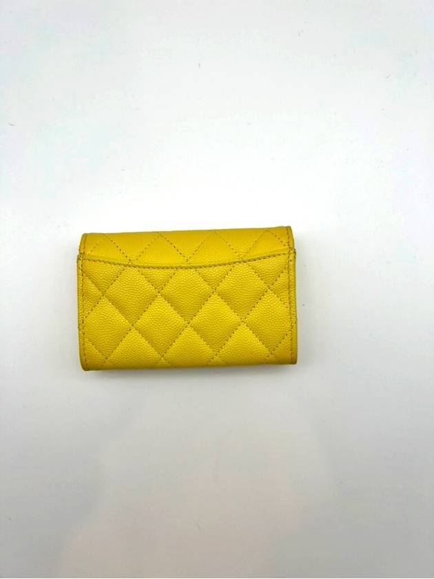 Classic Gold Hardware Grained Calfskin Card Wallet Yellow - CHANEL - BALAAN 5