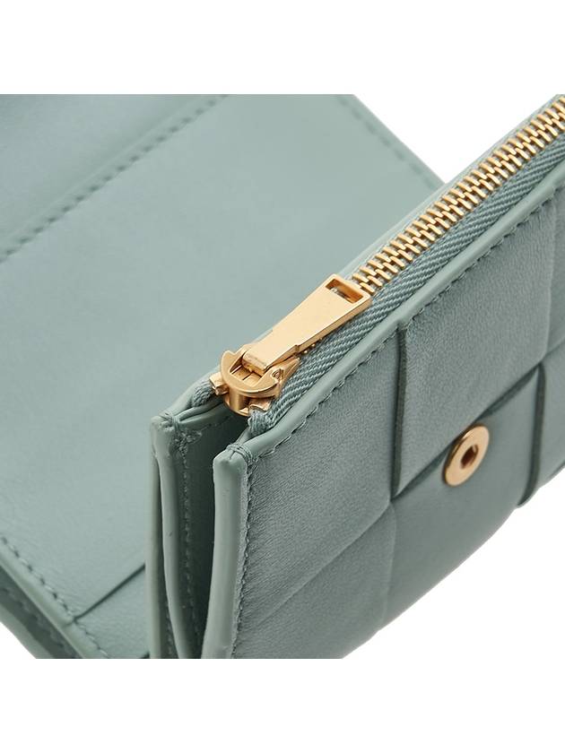 Intrecciato Tri-Fold Zipper Half Wallet Green - BOTTEGA VENETA - BALAAN 8