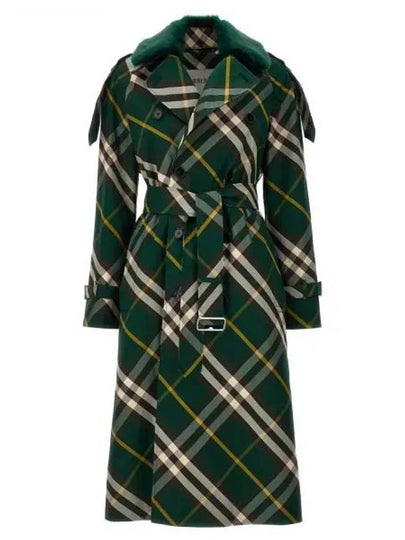 Check Pattern Trench Coat Green - BURBERRY - BALAAN 2