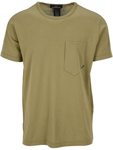 Shadow Project Back Printing Pocket Short Sleeve T-Shirt Green - STONE ISLAND - BALAAN 1