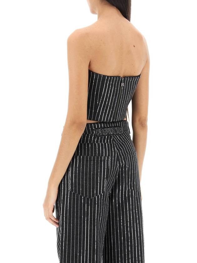 cropped top with sequined stripes - ROTATE - BALAAN 3