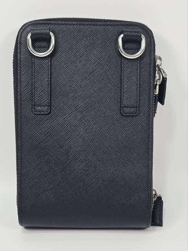 Triangular logo Saffiano phone pouch bag - PRADA - BALAAN 3