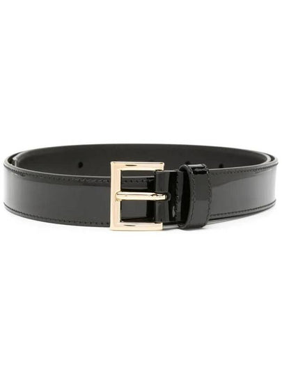 Triangle Logo Patent Leather Belt Black - PRADA - BALAAN 2