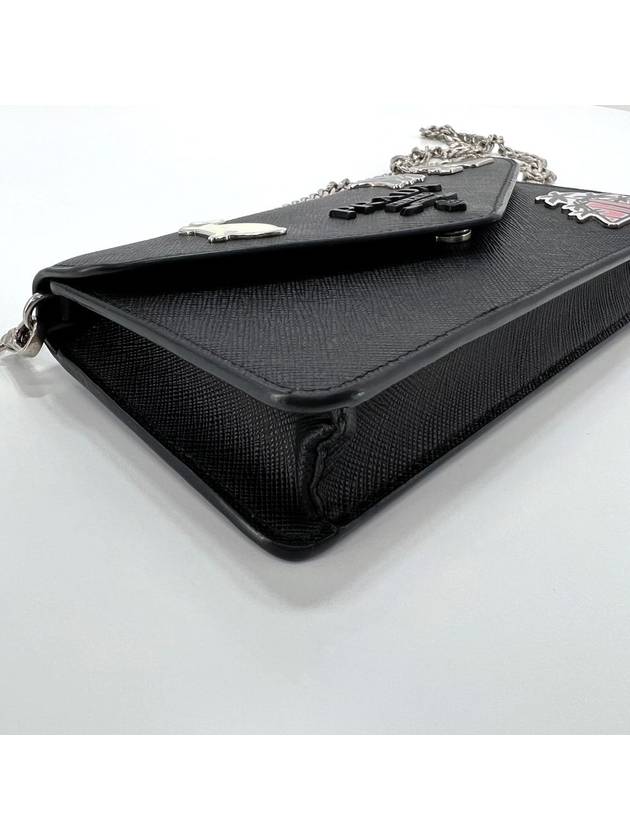 Saffiano chain cross bag black 1DH044 - PRADA - BALAAN 7