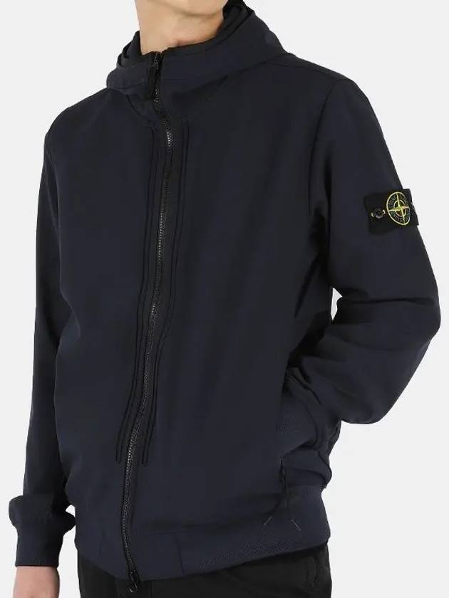 Wappen Patch Soft Shell Hoodie Jacket Navy - STONE ISLAND - BALAAN 2