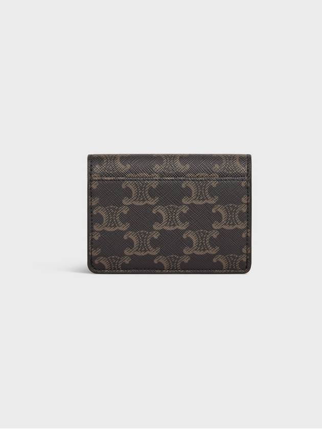 Triomphe Canvas Flap Card Holder Tan Brown - CELINE - BALAAN 4