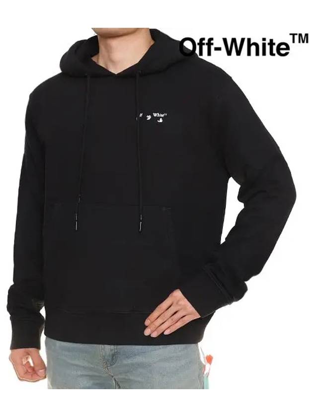 mini hand logo embroidery lettering hoodie - OFF WHITE - BALAAN.