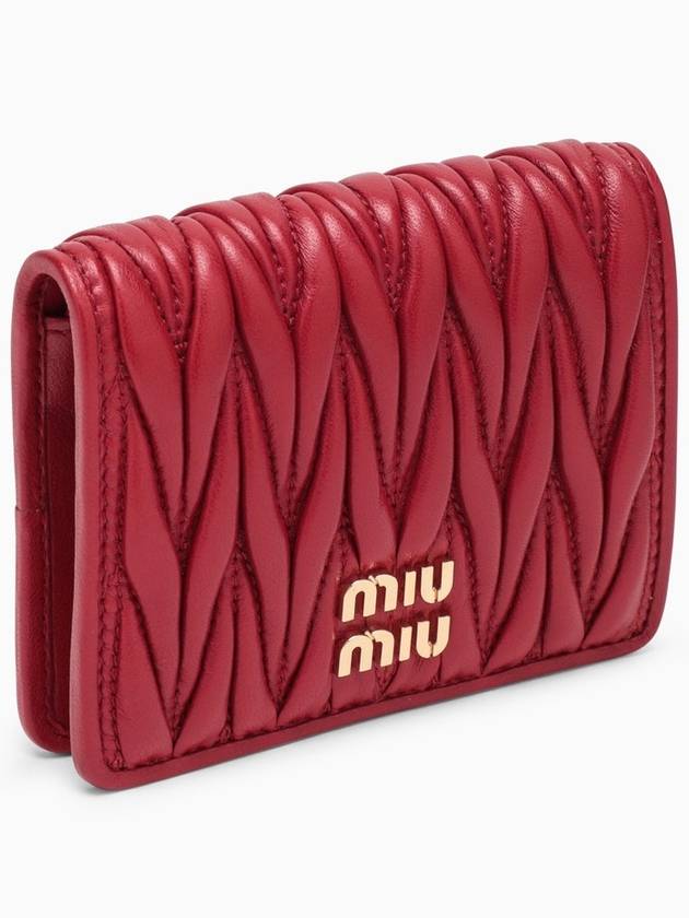 Matelasse Half Wallet Card Red - MIU MIU - BALAAN 2