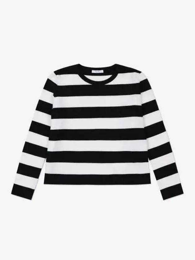 Edo Striped Wool Knit Top White Black - MAX MARA - BALAAN 2