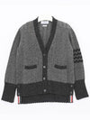 Women's Shetland Cable Pointelle Cardigan Grey - THOM BROWNE - BALAAN 4