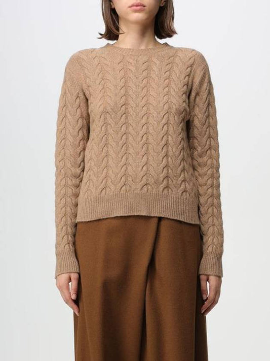 Cashmere Knit Top Camel - MAX MARA - BALAAN 1