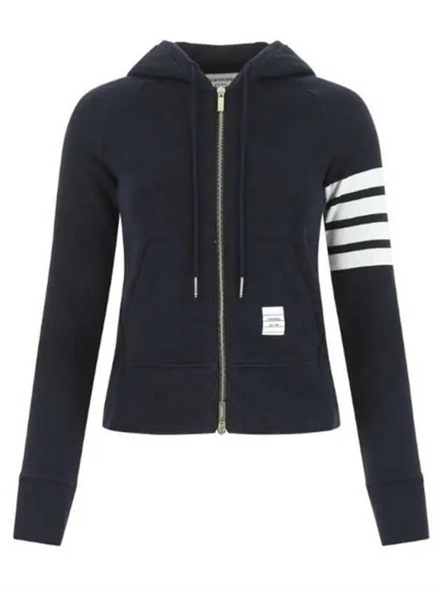 Engineered 4-Bar Stripe Loopback Jersey Knit Zip Up Hoodie Navy - THOM BROWNE - BALAAN 2