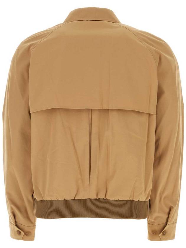 Harrington Technical Cotton Gabardine with Bold Fox Head Patch Jacket Beige - MAISON KITSUNE - BALAAN 3