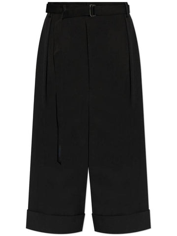 Yohji Yamamoto Wool Bermudas, Women's, Black - YOHJI YAMAMOTO - BALAAN 1