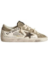 Superstar Print Suede Low Top Sneakers Beige - GOLDEN GOOSE - BALAAN 1