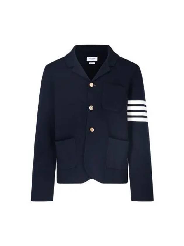 4 Bar Knit Blazer Jacket Navy - THOM BROWNE - BALAAN 2