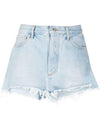 twisted logo patch denim shorts blue - OFF WHITE - BALAAN 1