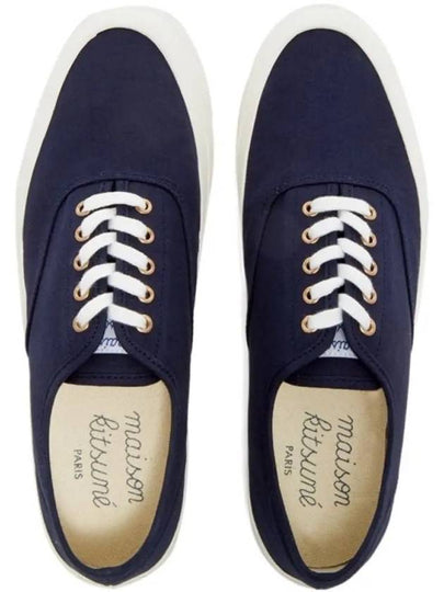 Lace Up Canvas Cotton Low Top Sneakers Navy - MAISON KITSUNE - BALAAN 2