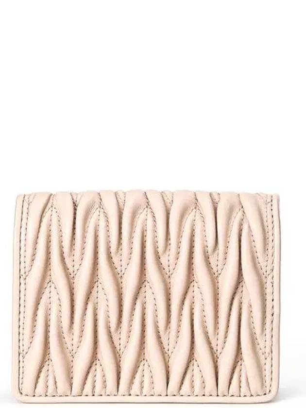 Matelasse Leather Half Wallet Light Pink - MIU MIU - BALAAN 4