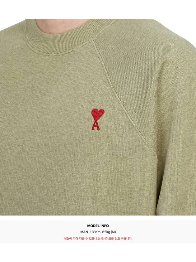 Cotton Heart Logo Sweatshirt Green - AMI - BALAAN 8