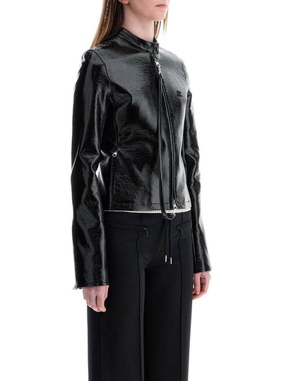 black cotton jacket with high collar and zip - COURREGES - BALAAN 2