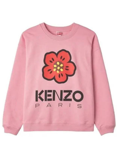 Boke Flower Logo Cotton Sweatshirt Pink - KENZO - BALAAN 2