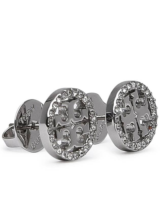 Miller Crystal Stud Earrings Silver - TORY BURCH - BALAAN 3