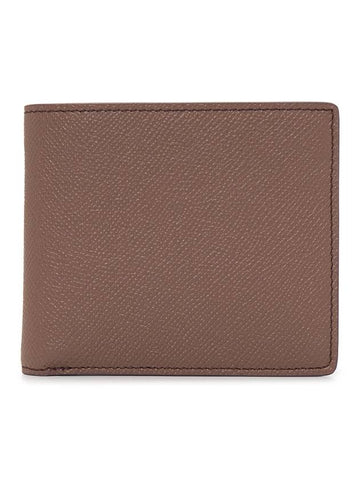 Stitched Bifold Leather Half Wallet Brown - MAISON MARGIELA - BALAAN 1