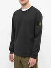 Waffen Patch Crew Neck Long Sleeve T-Shirt Black - STONE ISLAND - BALAAN.