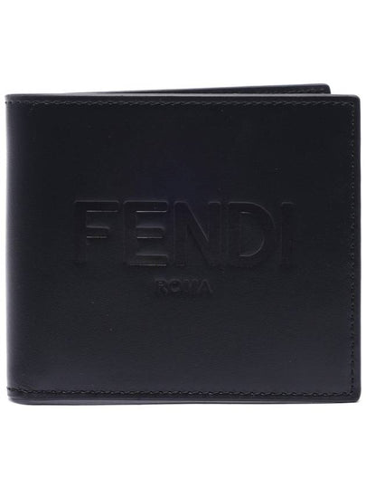 Logo Stamp Half Wallet Black - FENDI - BALAAN 2