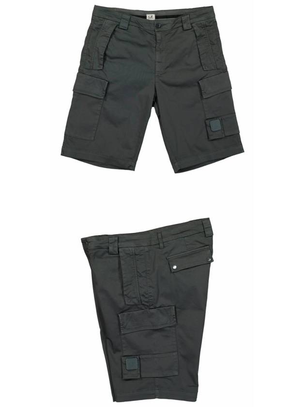 Men's Logo Patch Stretch Cargo Shorts Charcoal - CP COMPANY - BALAAN 5