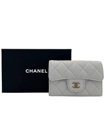 champagne gold caviar flap card wallet AP0214 - CHANEL - BALAAN 1