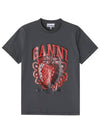 Strawberry Short Sleeve T-Shirt Ash Grey - GANNI - BALAAN 2