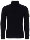 Men's Logo Patch Turtleneck Navy - STONE ISLAND - BALAAN 1