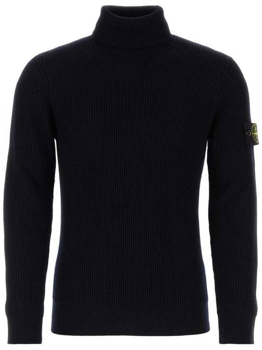 Men's Logo Patch Turtleneck Navy - STONE ISLAND - BALAAN 1