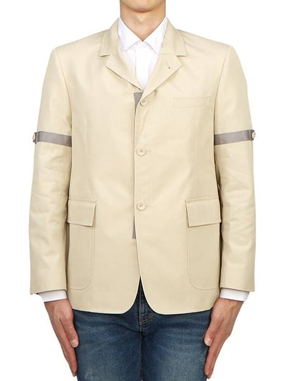 Single Breasted Button Blazer Jacket Beige - THOM BROWNE - BALAAN 2