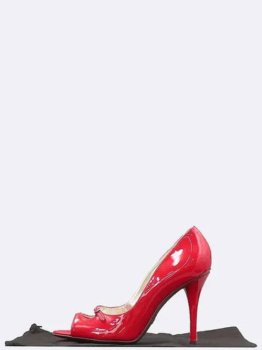 7592 Red color enamel open toe pumps women s shoes 235MM - DOLCE&GABBANA - BALAAN 1