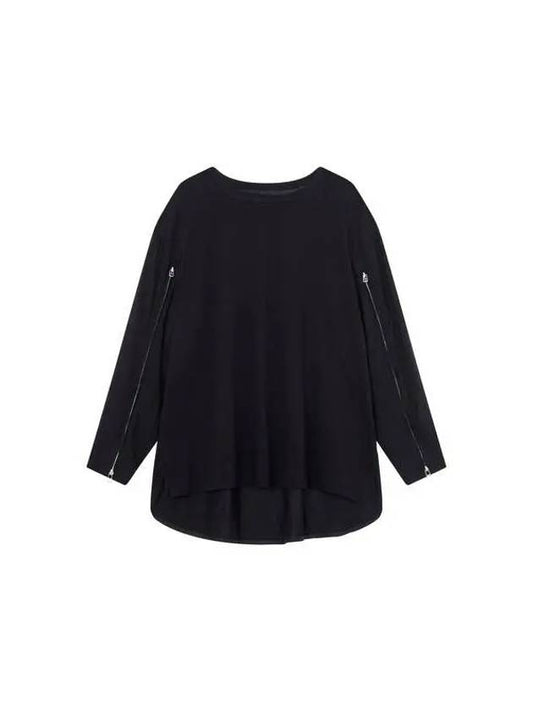 REGULATION Zipper color combination sleeve tshirt black 271908 - YOHJI YAMAMOTO - BALAAN 1