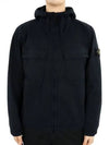 Cotton Twill Stretch Hooded Jacket Navy - STONE ISLAND - BALAAN 2