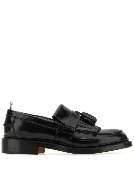 Tassel Trimmed Patent Calf Leather Loafers Black - THOM BROWNE - BALAAN 1