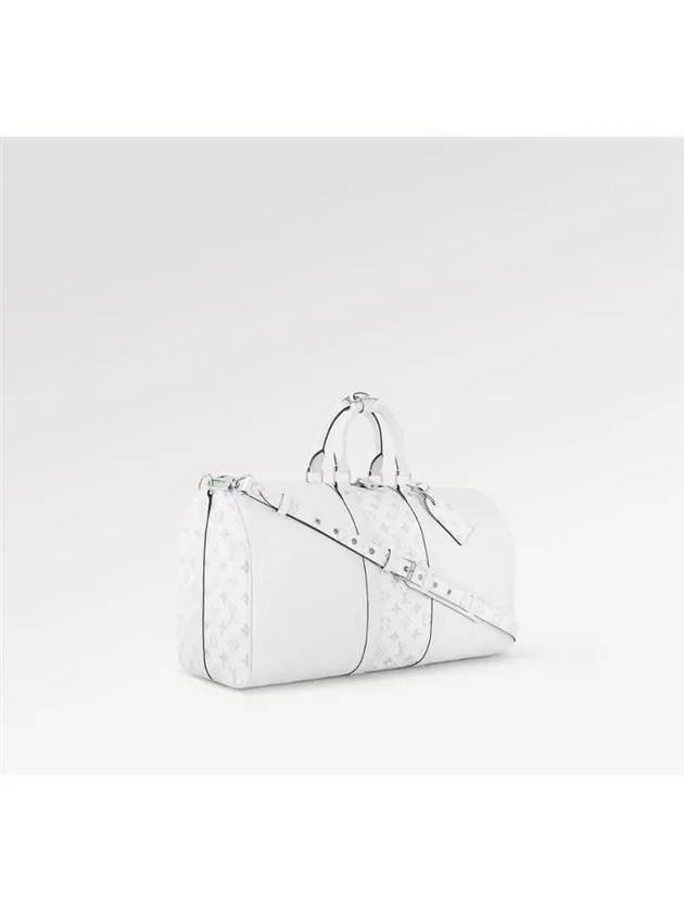 Keepall Bandouliere 50 Duffel Bag White - LOUIS VUITTON - BALAAN 4