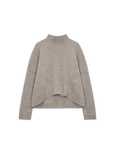 Women s Drop Shoulder High Neck Wool Sweater Melange Beige 270515 - GIORGIO ARMANI - BALAAN 1