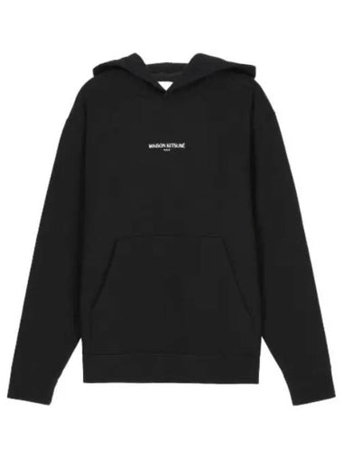 Logo embroidered hoodie black - MAISON KITSUNE - BALAAN 1