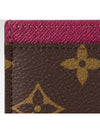 Monogram Card Wallet Brown Fuchsia - LOUIS VUITTON - BALAAN 3