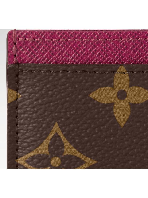 Monogram Card Wallet Brown Fuchsia - LOUIS VUITTON - BALAAN 3