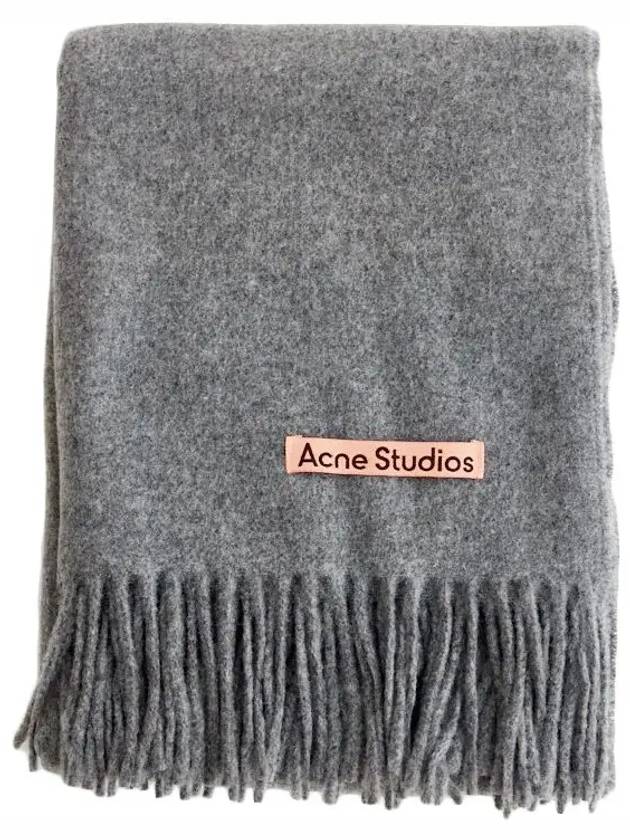 Wool Fringe Scarf Grey Melange - ACNE STUDIOS - BALAAN 3