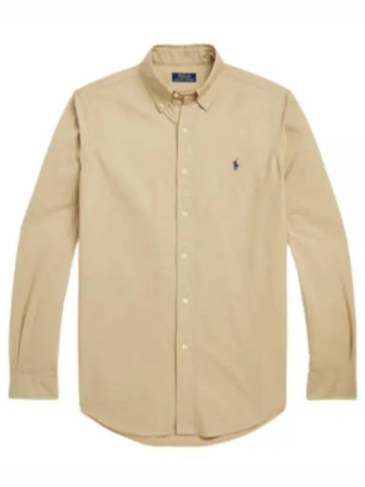 Classic Fit Garment Dyed Oxford Long Sleeves Shirt Beige - POLO RALPH LAUREN - BALAAN 2